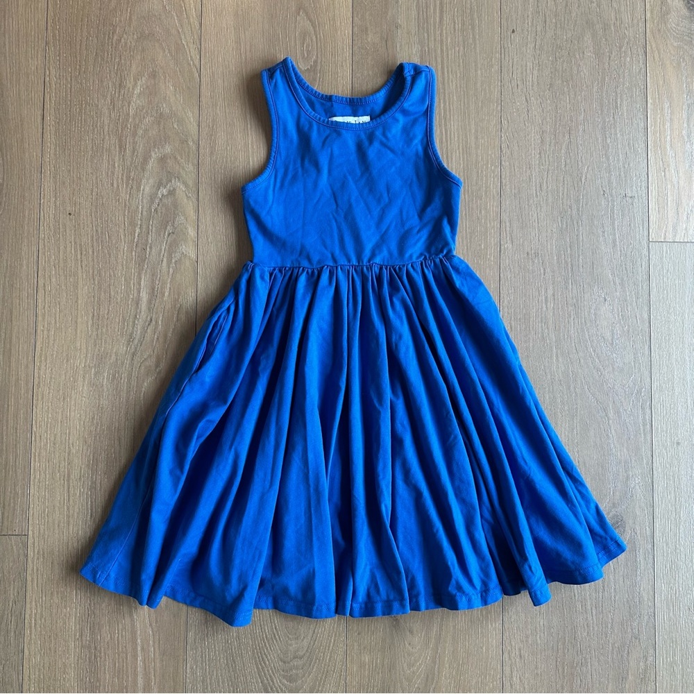 Blue Sleeveless racerback Kids Dress